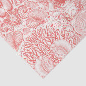 Papier Mousseline Trésors de plage en rouge corail (Détail)