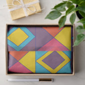 Papier Mousseline Triangle diamant coloré géométrique (Cadeau)