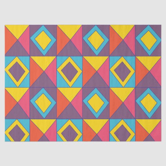 Papier Mousseline Triangle diamant coloré géométrique (Recto)