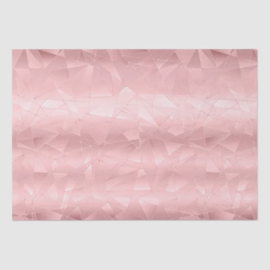 Papier Mousseline Triangle Géométrique Rose Luxueux Branché Élégant (Recto)