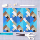 Papier Mousseline Triangles Abstraits modernes, Bleu de Cobalt et Br (Artisanat)