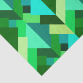 Papier Mousseline Triangles Abstraits modernes, Emerald Green et Aqu (Détail)