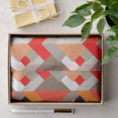 Papier Mousseline Triangles Abstraits modernes, orange, rouge et gri (Cadeau)