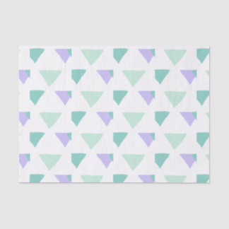 Papier Mousseline Triangles aquarelles | Vert et violet