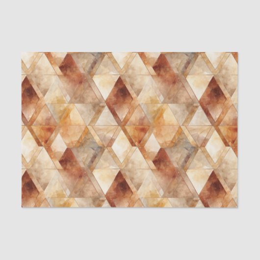 Papier Mousseline Triangles Crème Bourgogne Rouge Or (Recto)