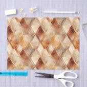 Papier Mousseline Triangles Crème Bourgogne Rouge Or (Artisanat)