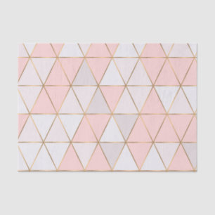 Papier Mousseline Triangles géométriques Abstraits modernes Peach Go