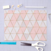 Papier Mousseline Triangles Géométriques Abstraits Modernes Rose Or (Artisanat)