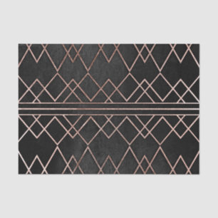 Papier Mousseline Triangles géométriques d'or rose chic et élégant