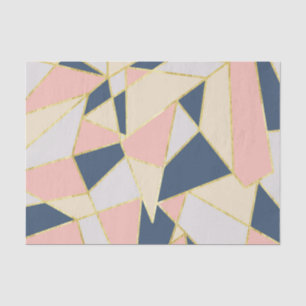 Papier Mousseline Triangles géométriques Girly avec de l'or de Faux