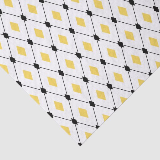 Papier Mousseline Triangles Jaunes Et Noirs (Détail)