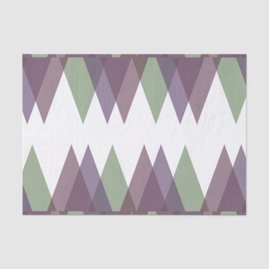 Papier Mousseline Triangles mauve et vert (Recto)