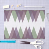 Papier Mousseline Triangles mauve et vert (Artisanat)