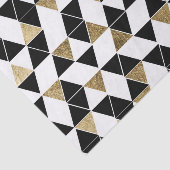 Papier Mousseline Triangles modernes noires, blanches, et de Faux (Détail)