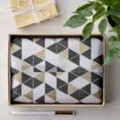 Papier Mousseline Triangles modernes noires, blanches, et de Faux (Cadeau)