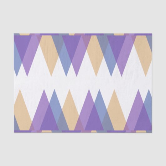 Papier Mousseline Triangles pourpre, bleu et jaune (Recto)