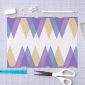 Papier Mousseline Triangles pourpre, bleu et jaune (Artisanat)