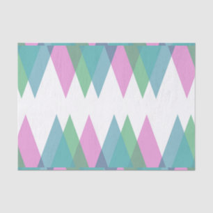Papier Mousseline Triangles rose et vert