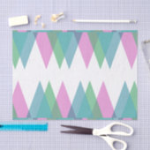 Papier Mousseline Triangles rose et vert (Artisanat)