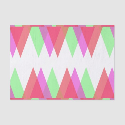 Papier Mousseline Triangles rouge et vert (Recto)