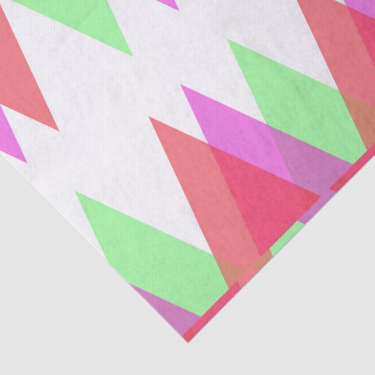 Papier Mousseline Triangles rouge et vert (Détail)
