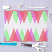 Papier Mousseline Triangles rouge et vert (Artisanat)