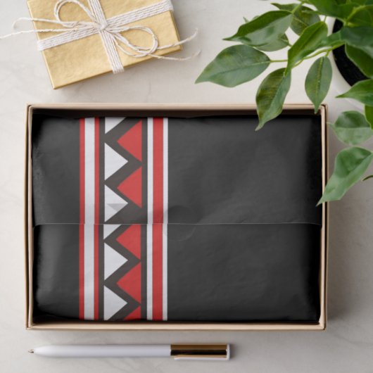 Papier Mousseline Triangles rouges (Cadeau)