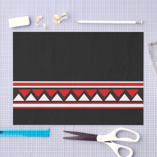 Papier Mousseline Triangles rouges (Artisanat)