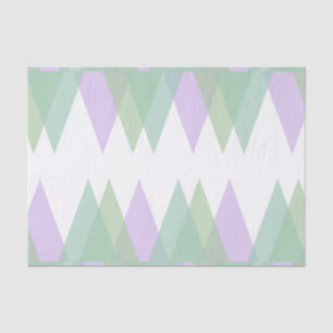 Papier Mousseline Triangles vert et lilas