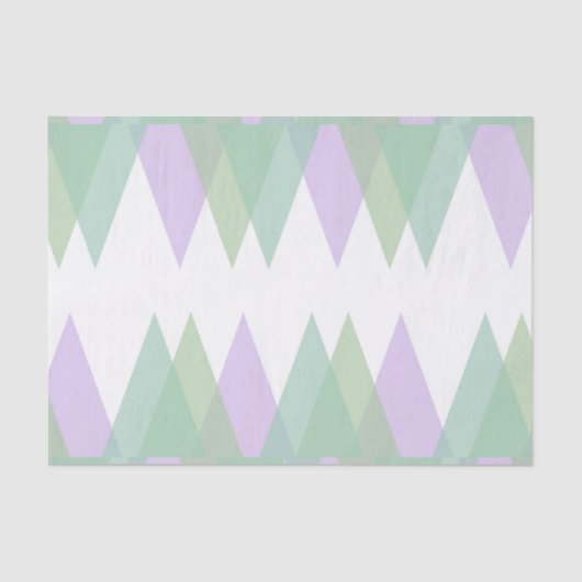 Papier Mousseline Triangles vert et lilas (Recto)