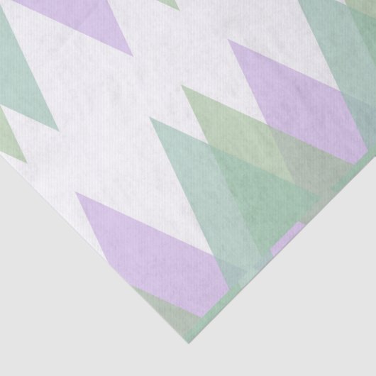 Papier Mousseline Triangles vert et lilas (Détail)