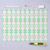 Papier Mousseline triangles verts et diamants (Artisanat)
