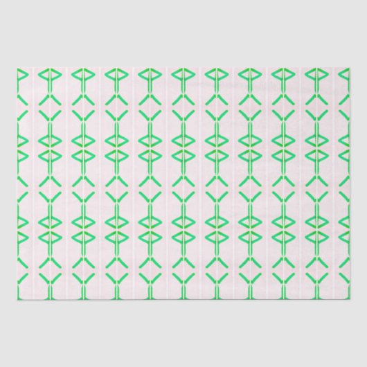 Papier Mousseline triangles verts et diamants (Recto)