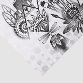 Papier Mousseline Tribal autochtone Abstrait (Détail)