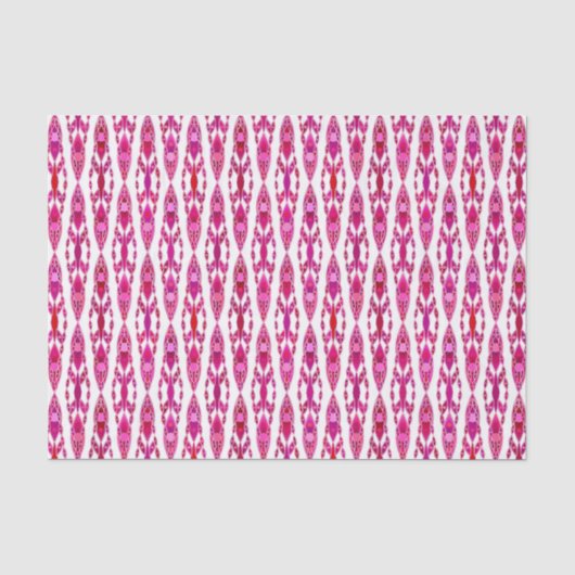 Papier Mousseline Tribal Batik - Burqundy et Fuchsia Pink (Recto)