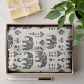 Papier Mousseline Tribal Elephant Boho Pattern (1) (Cadeau)