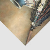 Papier Mousseline Tribal Pottery & Feather Staff Decoupage (Détail)