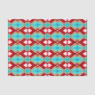 Papier Mousseline Tribal rose Turquoise rouge vif Motif Découpage
