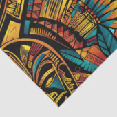 Papier Mousseline Tribal Turquoise "Aztec Dream" Tissu Cadeau (Détail)