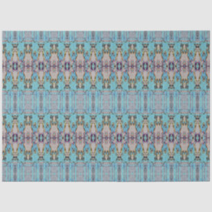 Papier Mousseline Tribal Western Blue Turquoise Art Motif Bull Skull