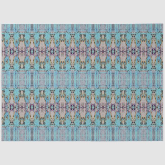 Papier Mousseline Tribal Western Blue Turquoise Art Motif Bull Skull (Recto)