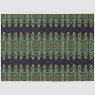 Papier Mousseline Tribal Western Turquoise Art Motif Bull Skull