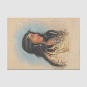 Papier Mousseline Tribu de peinture aquarelle amérindienne