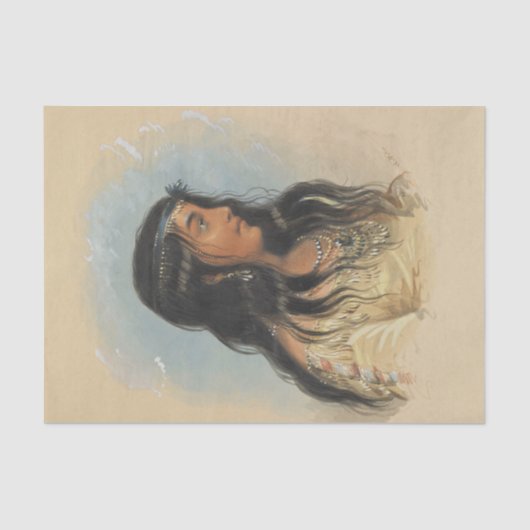 Papier Mousseline Tribu de peinture aquarelle amérindienne (Recto)