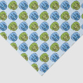 Papier Mousseline Tricératops Bleu et Vert Cute Dinosaur Motif (Détail)