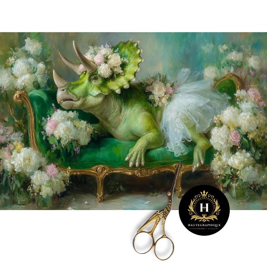 Papier Mousseline Tricératops de Whimsical Découpage de Ballerina fl