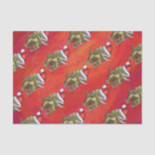 Papier Mousseline Tricératops Noël En Rouge (Recto)