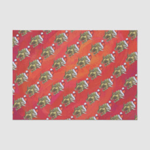 Papier Mousseline Tricératops Noël En Rouge