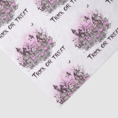 Papier Mousseline Trick or Treat Skeletons Witch White Halloween (Détail)