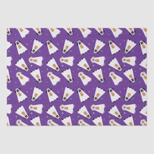 Papier Mousseline Trick Ou Treat Labrador Retriever Ghost Dogs (Recto)